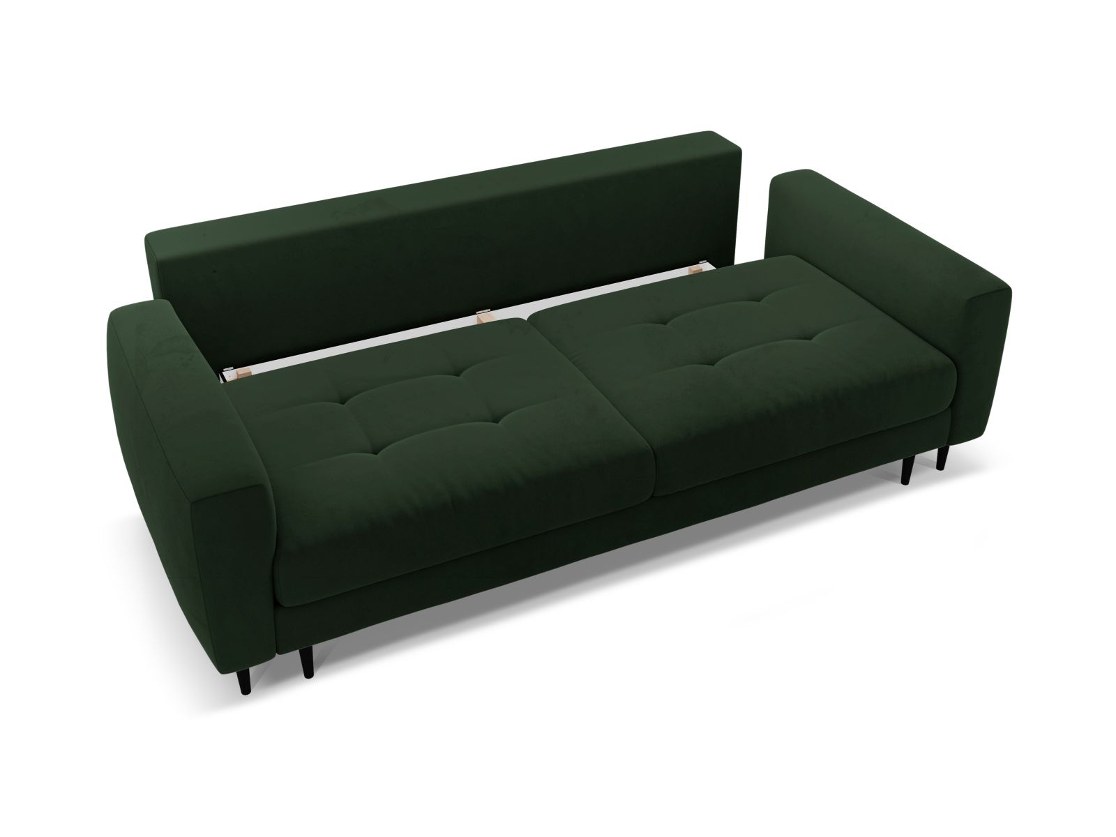 Velvet Sofa With Bed Function And Box, "Bemy", 3 Seats, 242x110x92