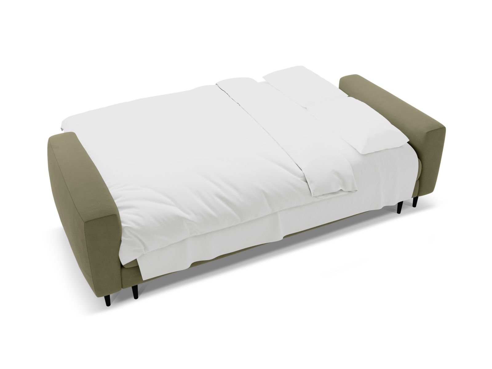 Velvet Sofa With Bed Function And Box, "Bemy", 3 Seats, 242x110x92