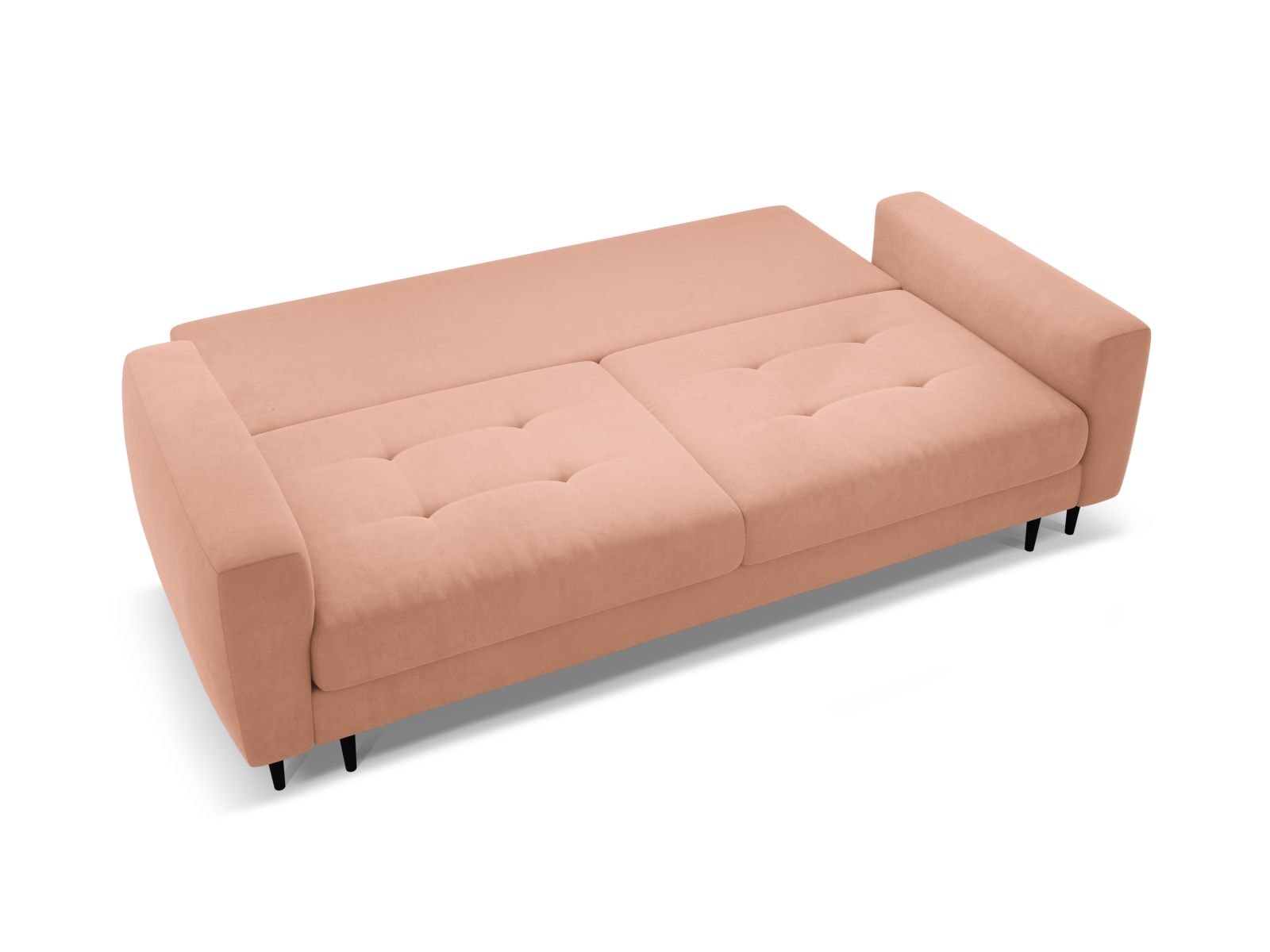 Velvet Sofa With Bed Function And Box, "Bemy", 3 Seats, 242x110x92