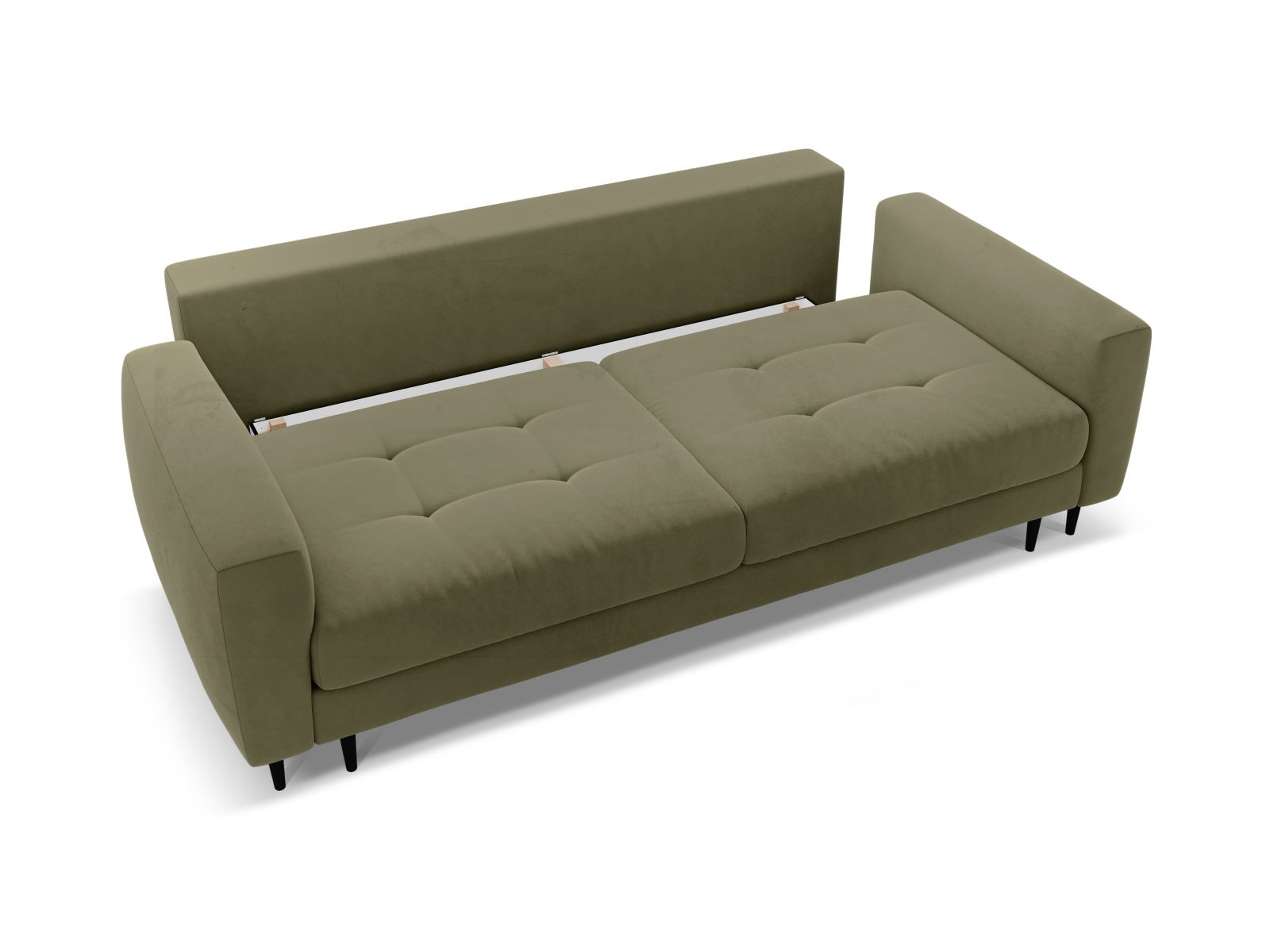 Velvet Sofa With Bed Function And Box, "Bemy", 3 Seats, 242x110x92