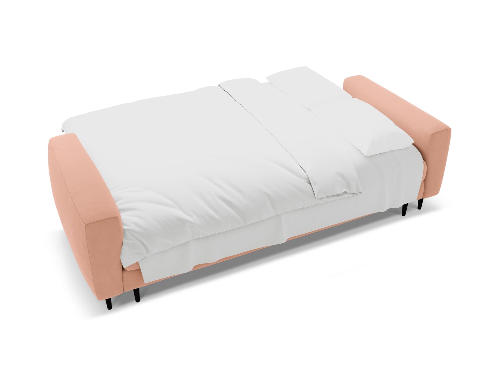 Velvet Sofa With Bed Function And Box, "Bemy", 3 Seats, 242x110x92