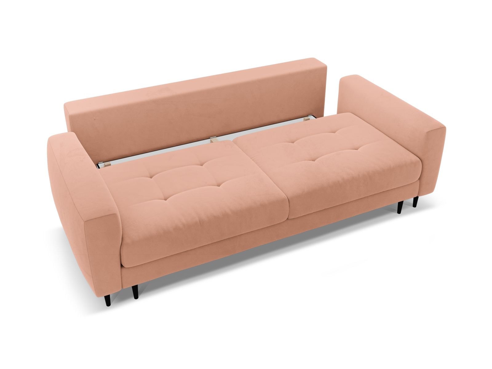 Velvet Sofa With Bed Function And Box, "Bemy", 3 Seats, 242x110x92