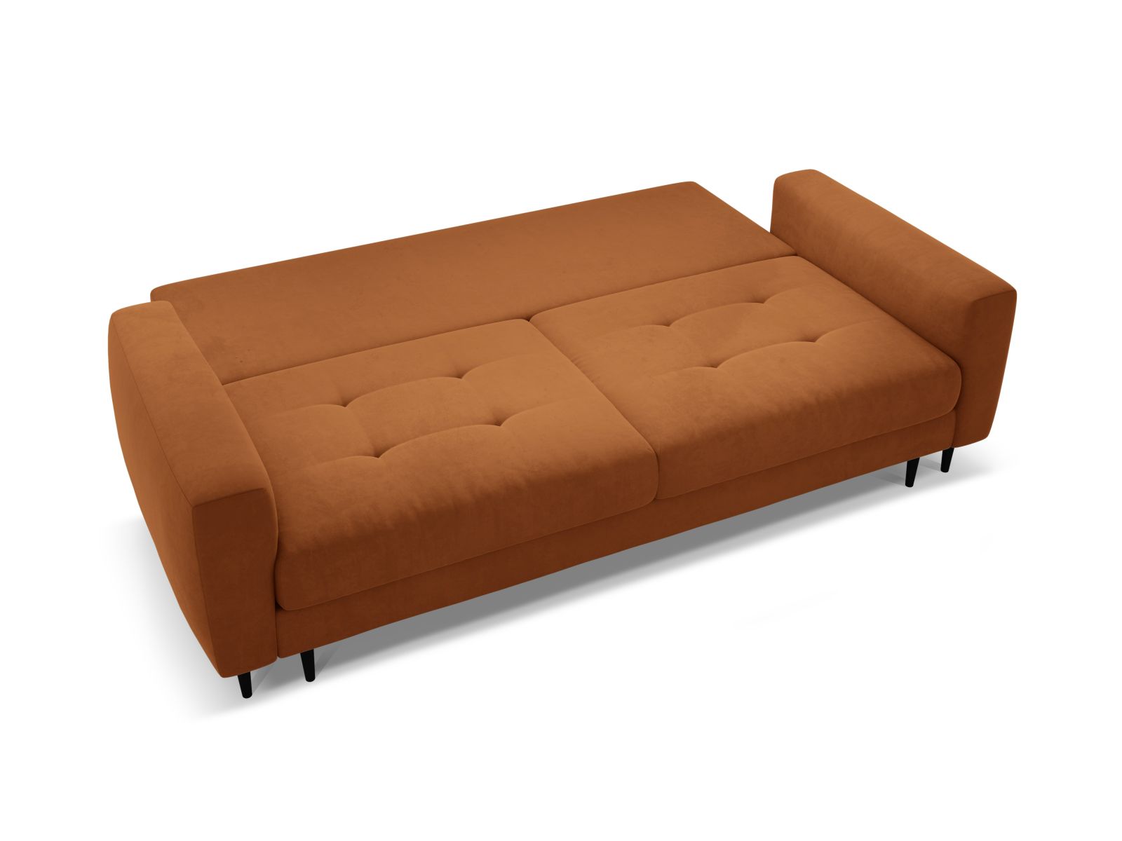 Velvet Sofa With Bed Function And Box, "Bemy", 3 Seats, 242x110x92
