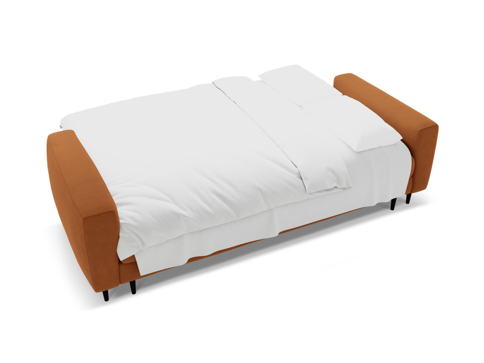 Velvet Sofa With Bed Function And Box, "Bemy", 3 Seats, 242x110x92