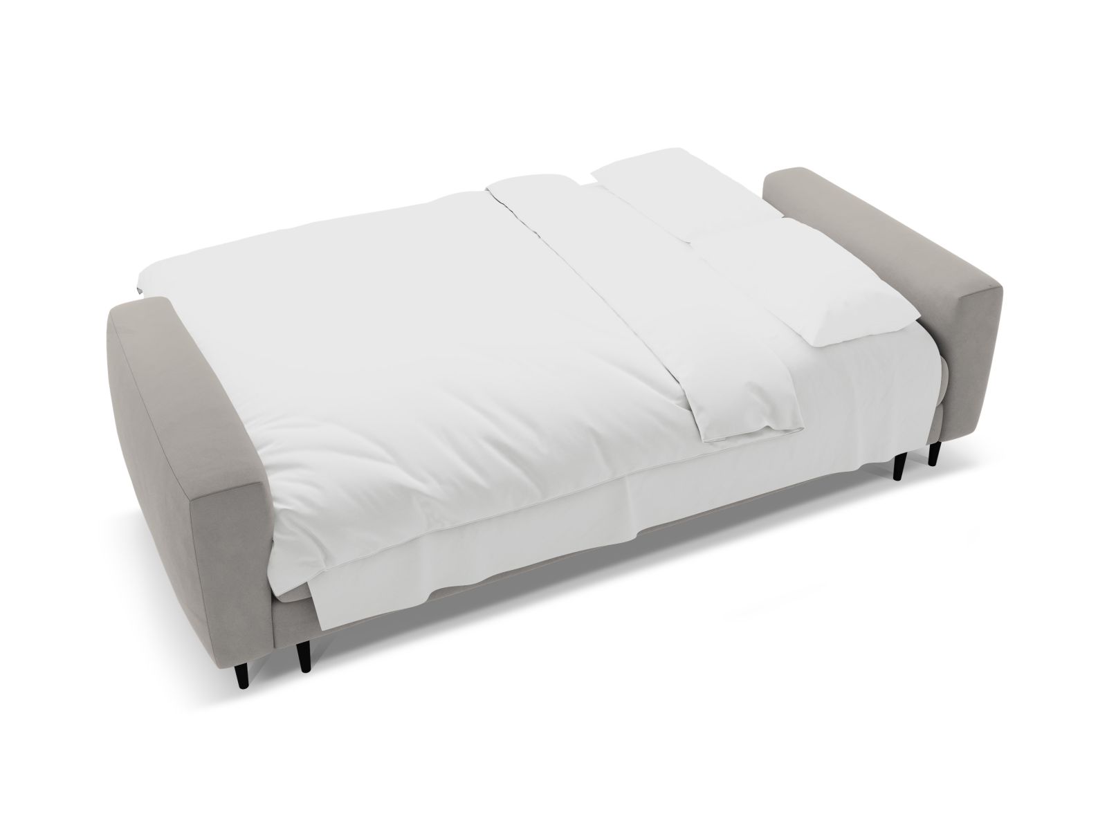 Velvet Sofa With Bed Function And Box, "Bemy", 3 Seats, 242x110x92