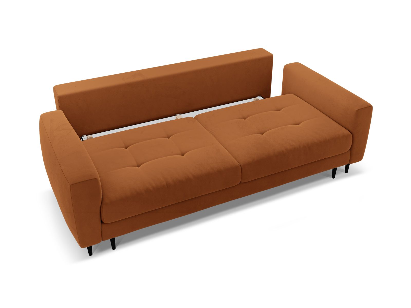 Velvet Sofa With Bed Function And Box, "Bemy", 3 Seats, 242x110x92
