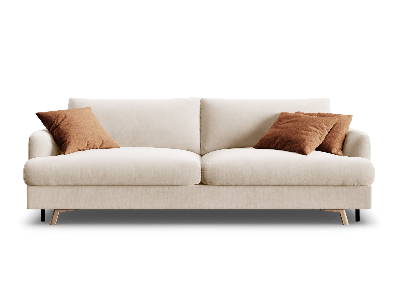 Velvet Sofa With Bed Function And Box, "Naomi", 3 Seats, 233x110x95