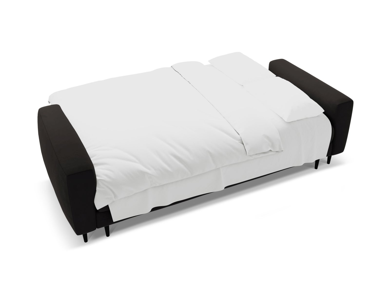 Velvet Sofa With Bed Function And Box, "Bemy", 3 Seats, 242x110x92