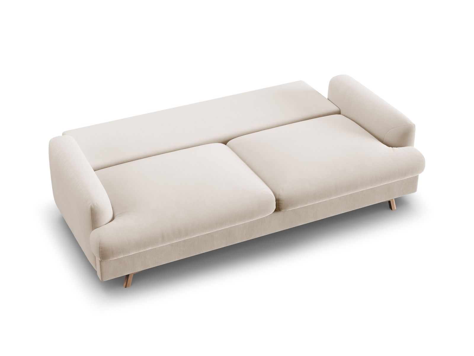 Velvet Sofa With Bed Function And Box, "Naomi", 3 Seats, 233x110x95