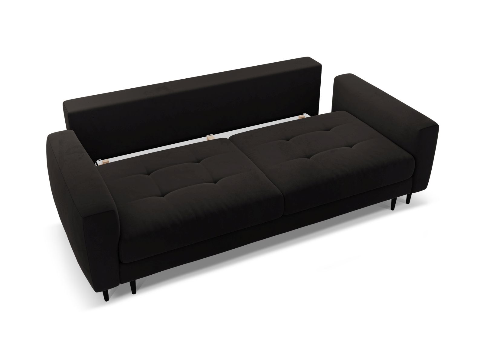 Velvet Sofa With Bed Function And Box, "Bemy", 3 Seats, 242x110x92