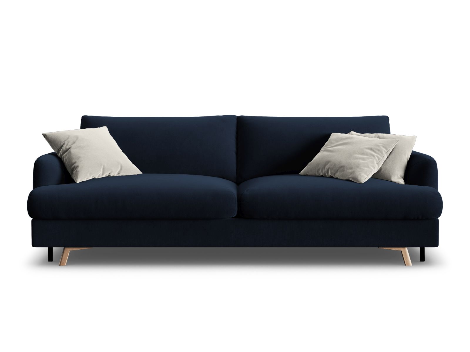 Velvet Sofa With Bed Function And Box, "Naomi", 3 Seats, 233x110x95