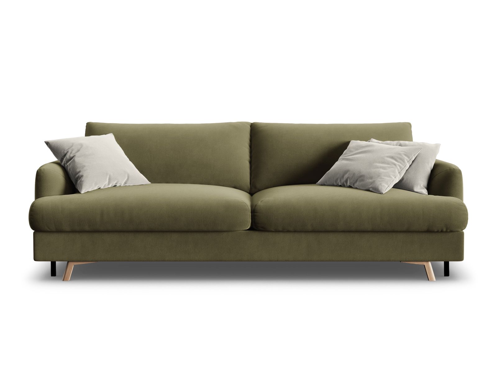 Velvet Sofa With Bed Function And Box, "Naomi", 3 Seats, 233x110x95
