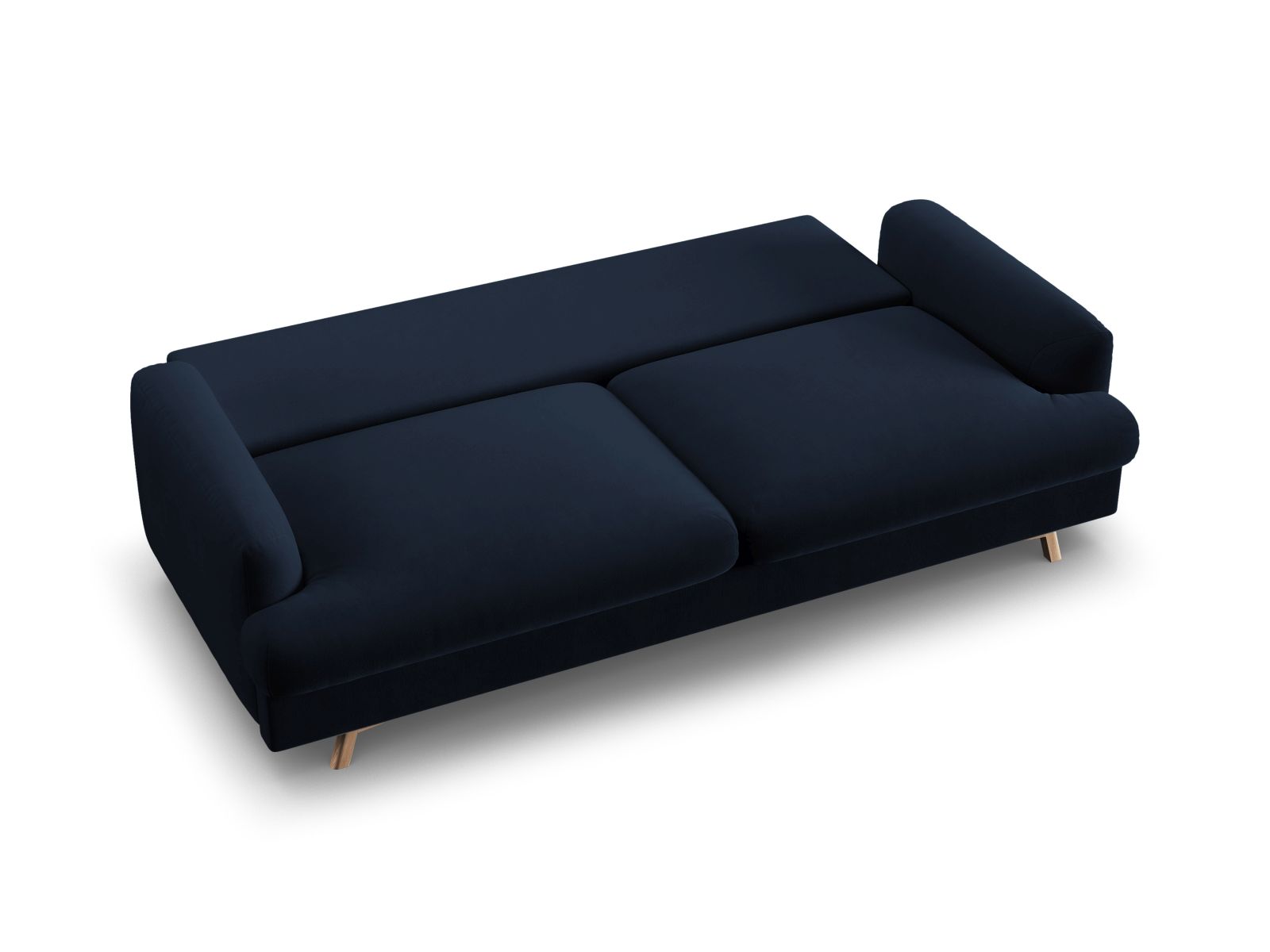 Velvet Sofa With Bed Function And Box, "Naomi", 3 Seats, 233x110x95