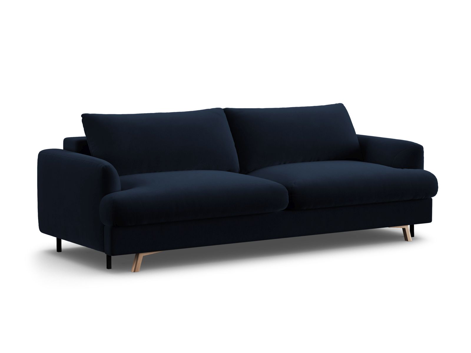 Velvet Sofa With Bed Function And Box, "Naomi", 3 Seats, 233x110x95