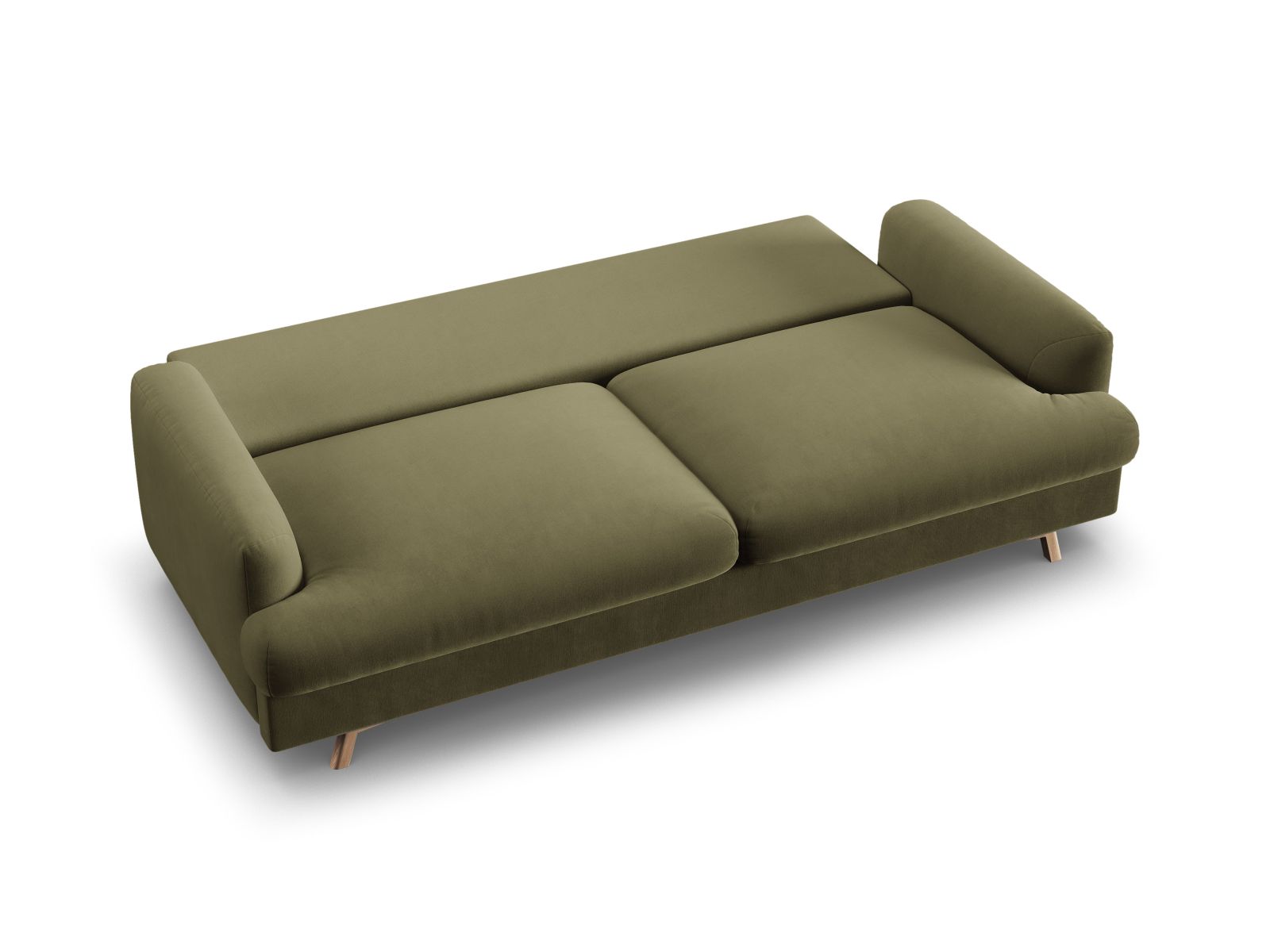 Velvet Sofa With Bed Function And Box, "Naomi", 3 Seats, 233x110x95