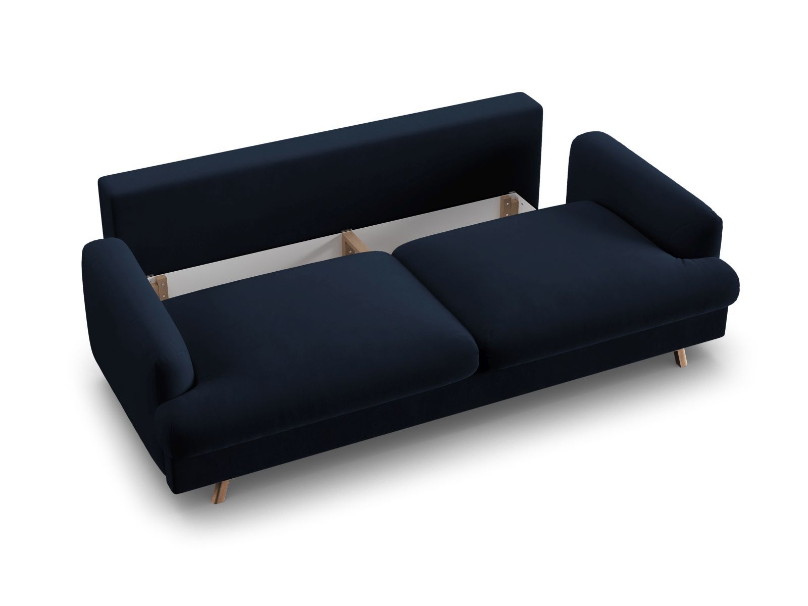 Velvet Sofa With Bed Function And Box, "Naomi", 3 Seats, 233x110x95