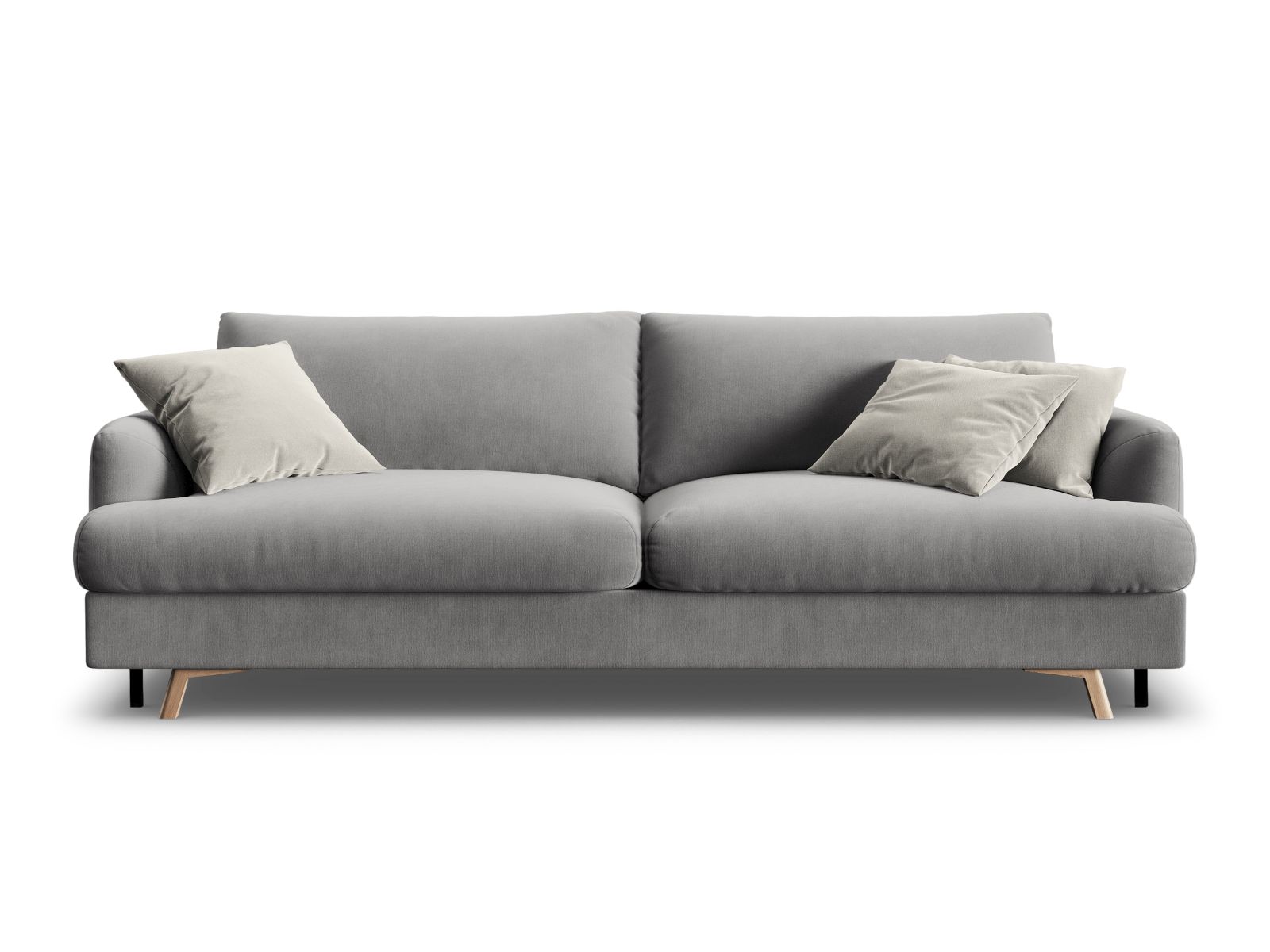Velvet Sofa With Bed Function And Box, "Naomi", 3 Seats, 233x110x95