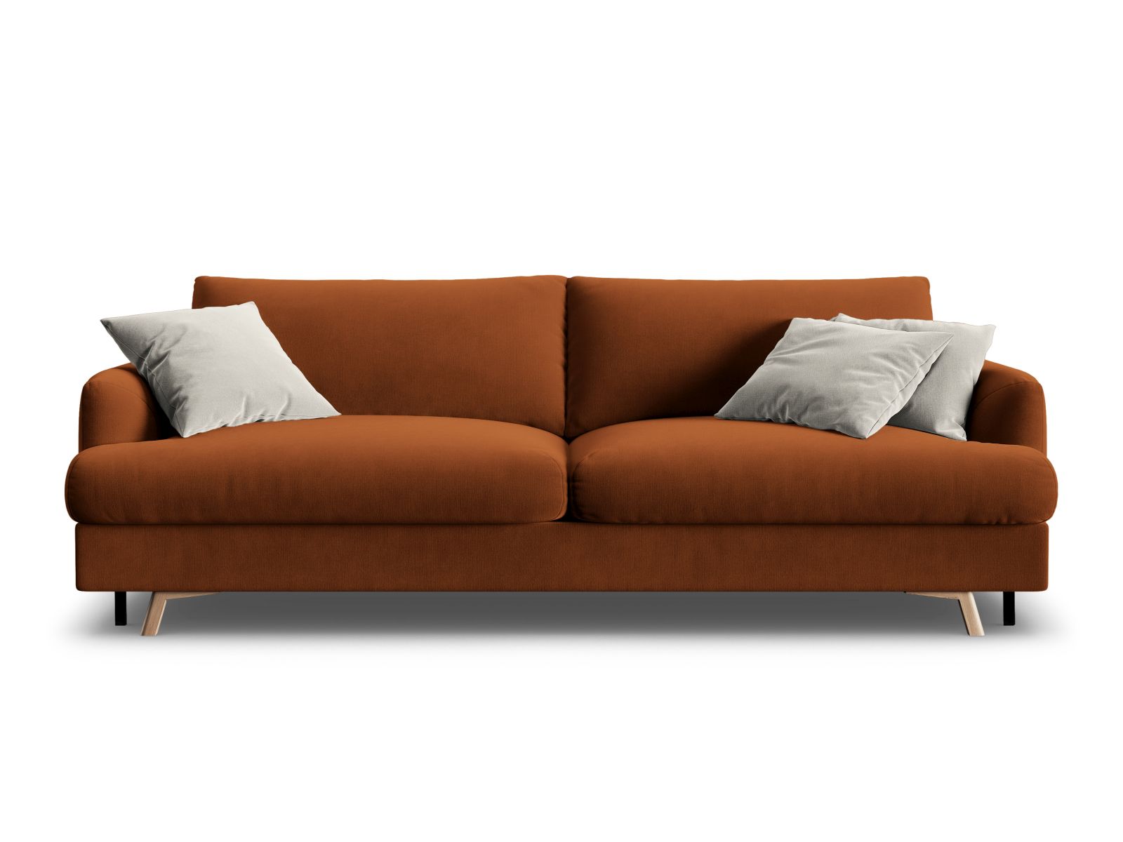 Velvet Sofa With Bed Function And Box, "Naomi", 3 Seats, 233x110x95