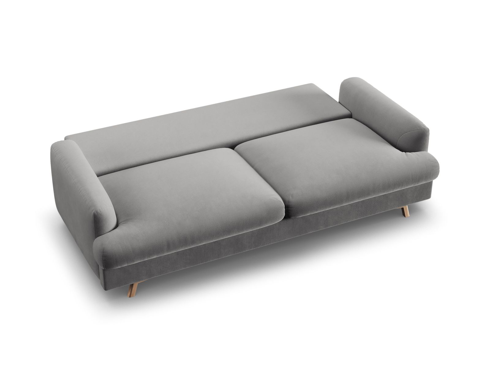 Velvet Sofa With Bed Function And Box, "Naomi", 3 Seats, 233x110x95