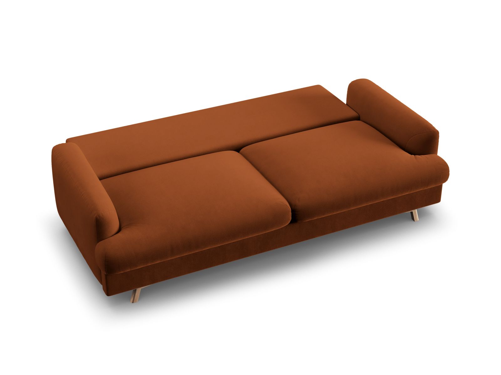 Velvet Sofa With Bed Function And Box, "Naomi", 3 Seats, 233x110x95