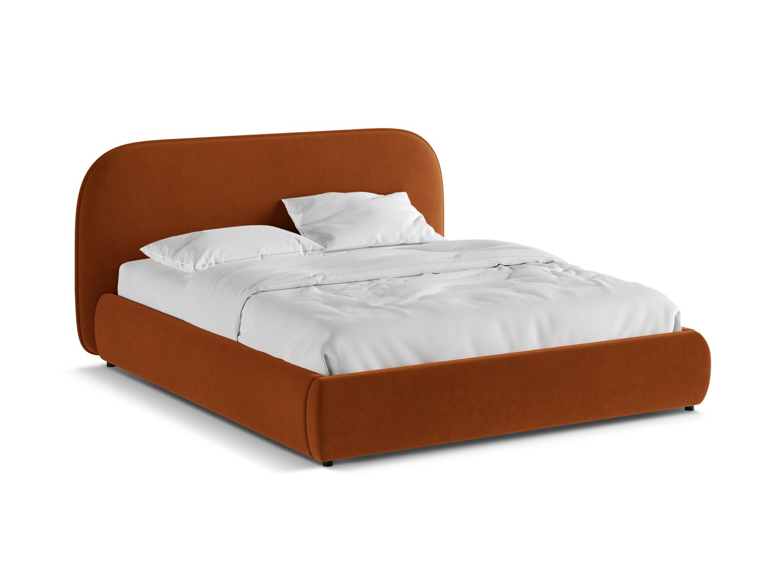 Velvet Storage Bed With Headboard, "Murada", 173x226x100