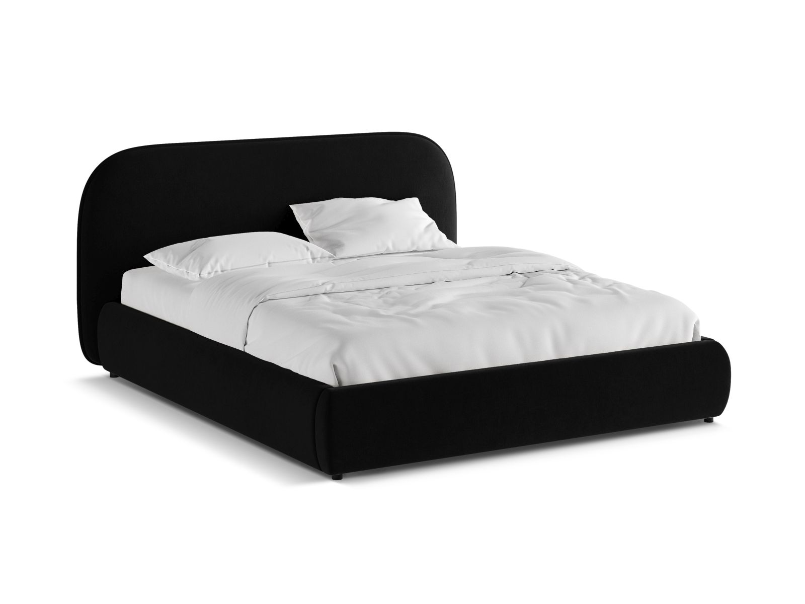 Velvet Storage Bed With Headboard, "Murada", 193x226x100