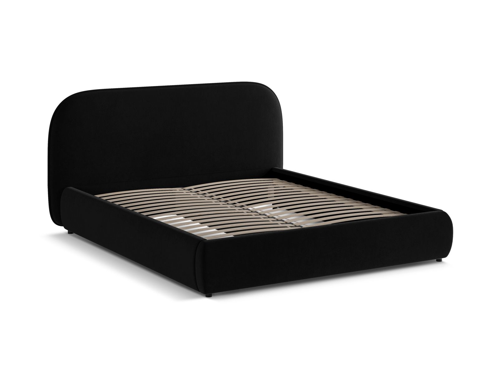 Velvet Storage Bed With Headboard, "Murada", 213x226x100