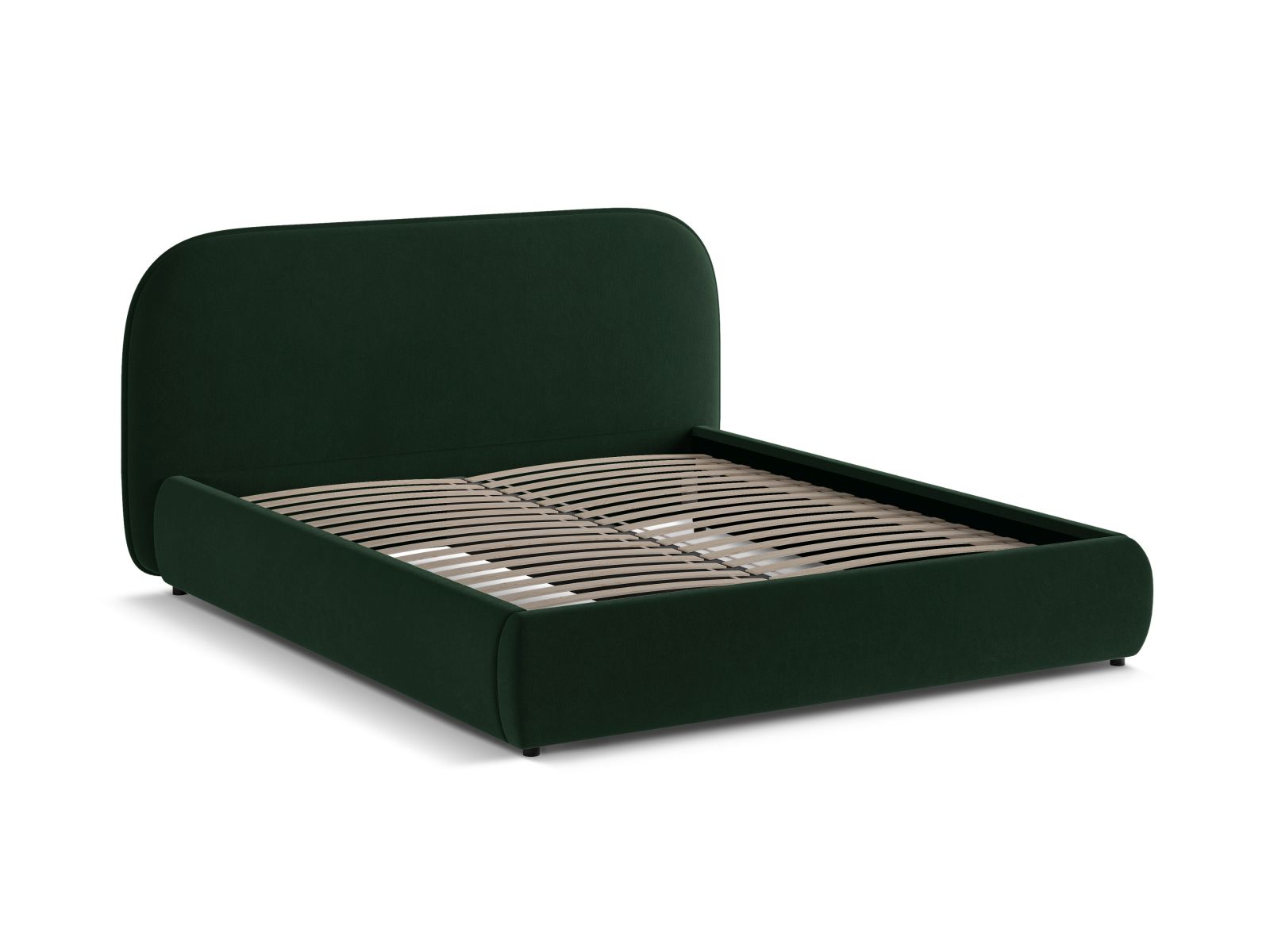 Velvet Storage Bed With Headboard, "Murada", 213x226x100