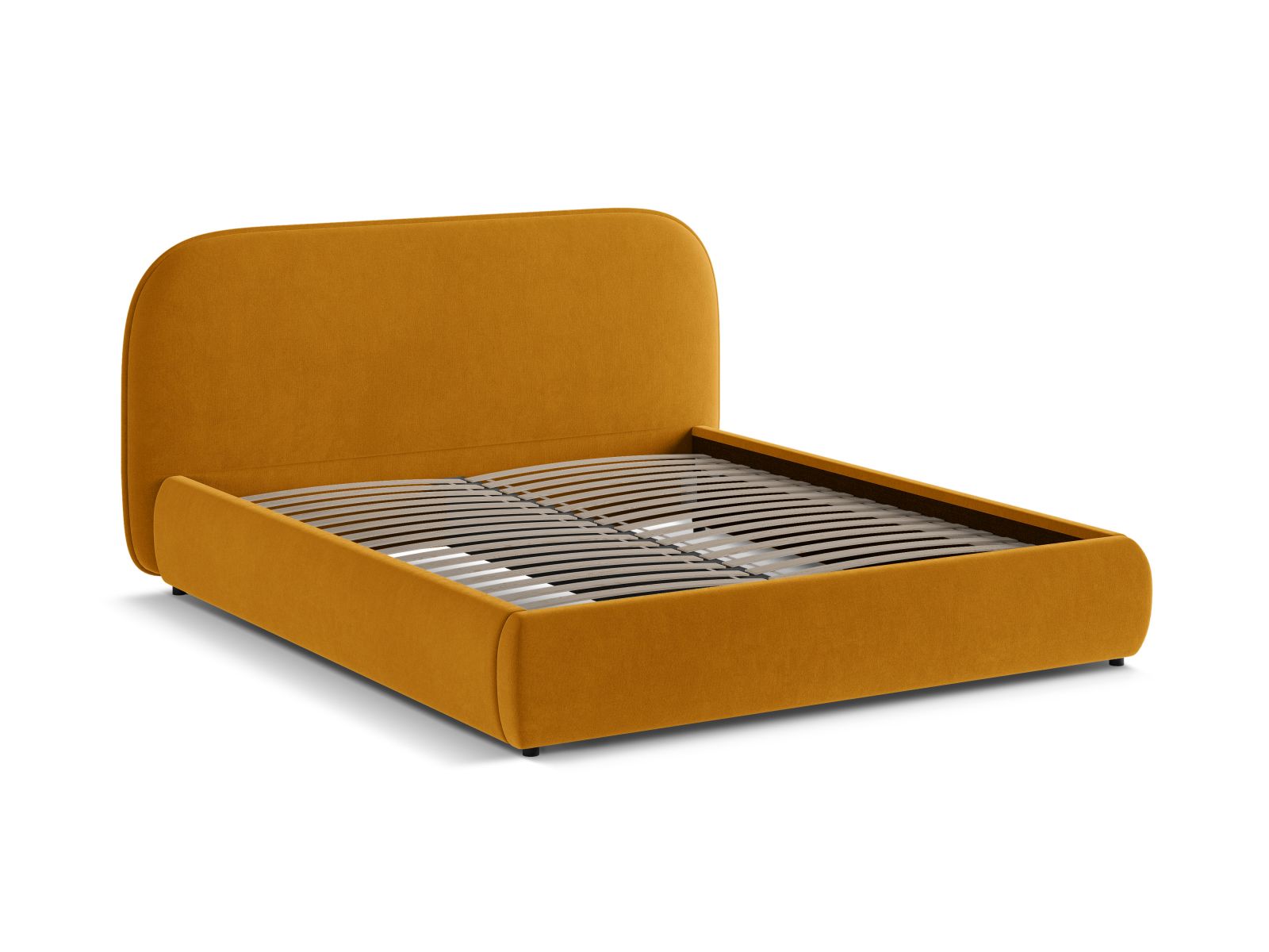 Velvet Storage Bed With Headboard, "Murada", 213x226x100
