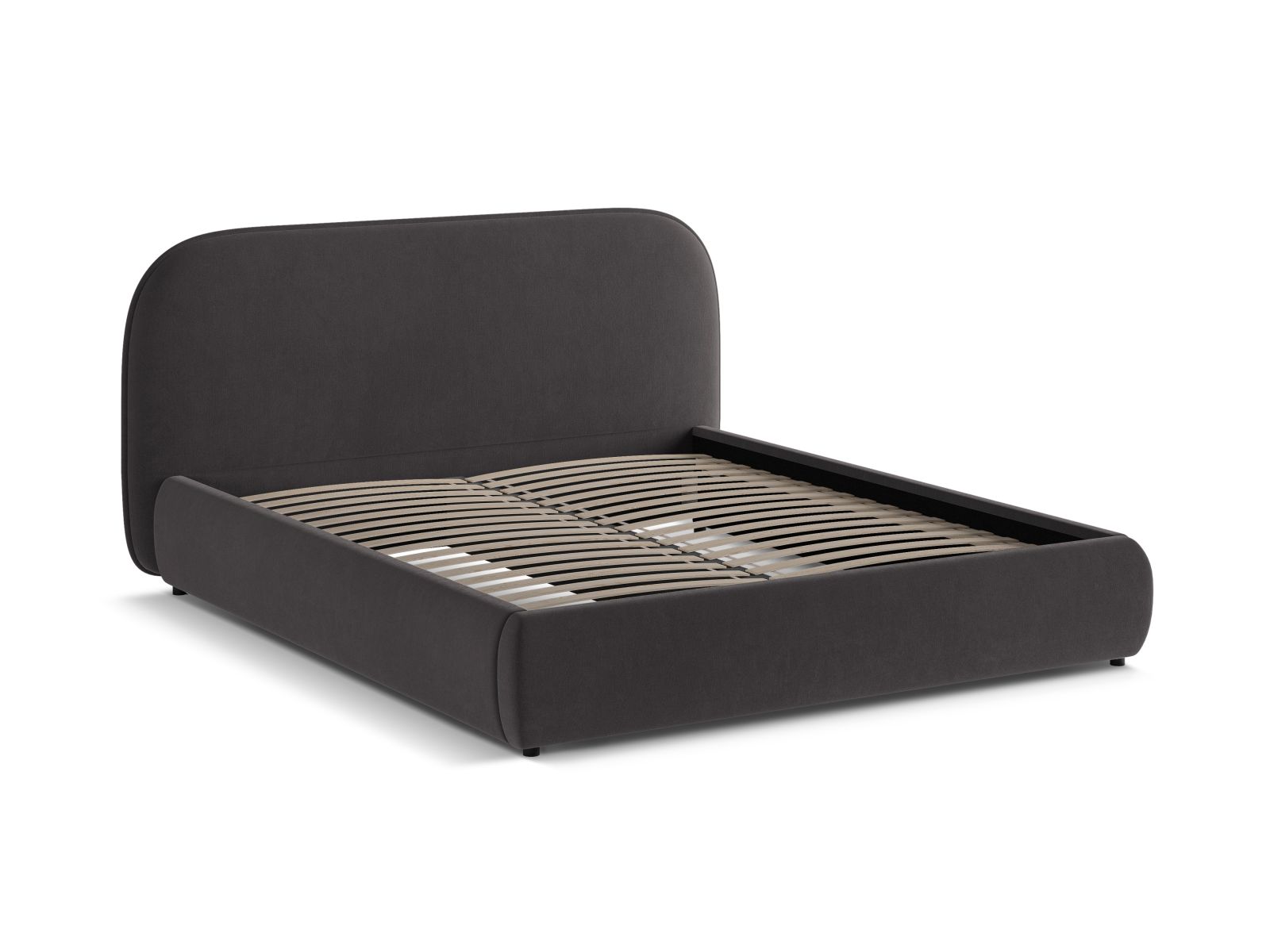 Velvet Storage Bed With Headboard, "Murada", 213x226x100