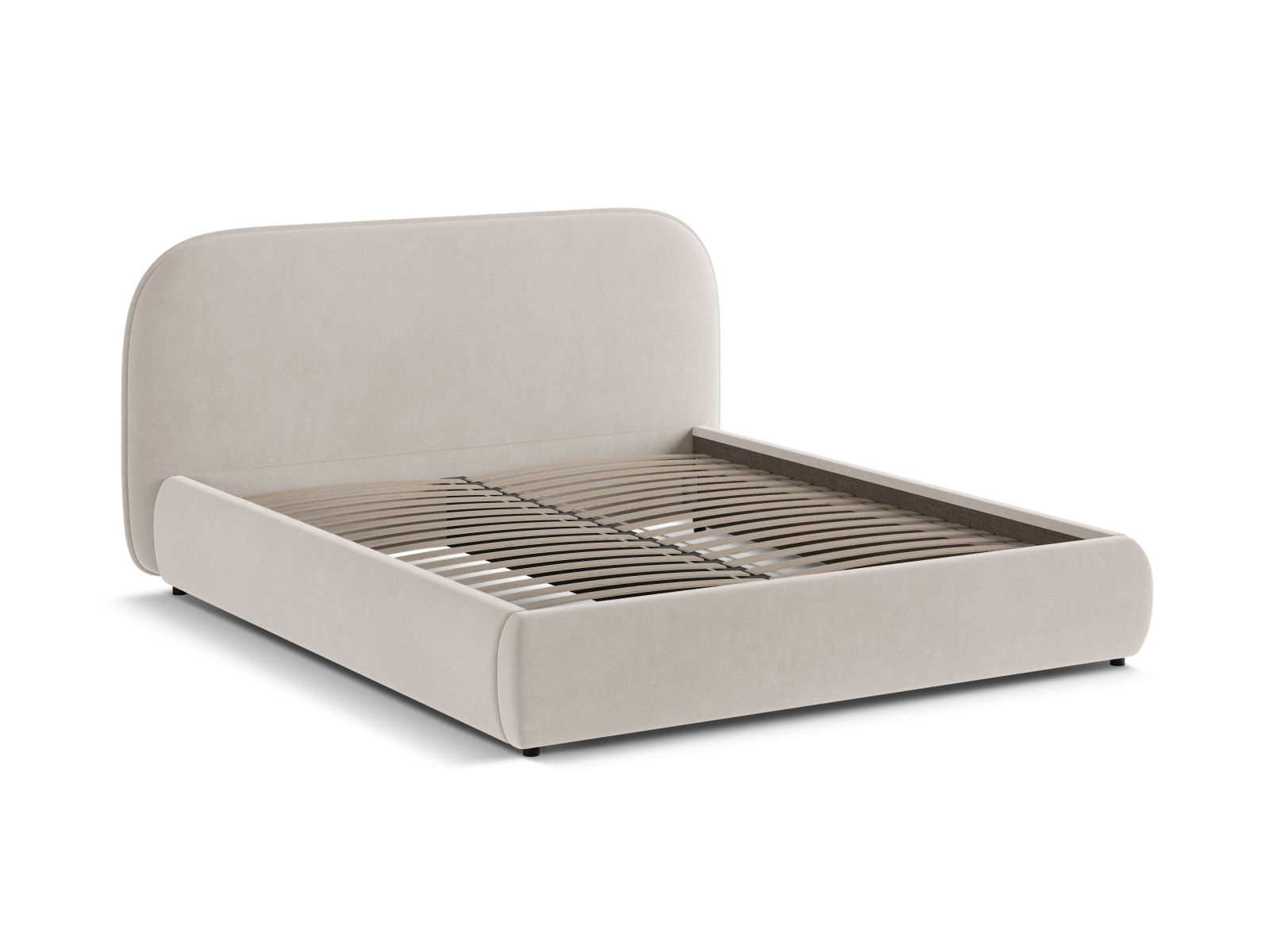 Velvet Storage Bed With Headboard, "Murada", 233x226x100