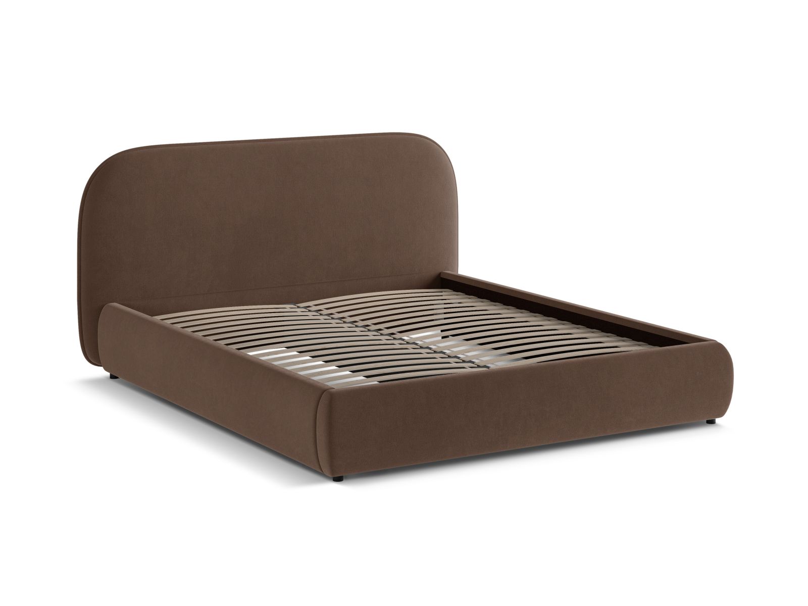 Velvet Storage Bed With Headboard, "Murada", 233x226x100