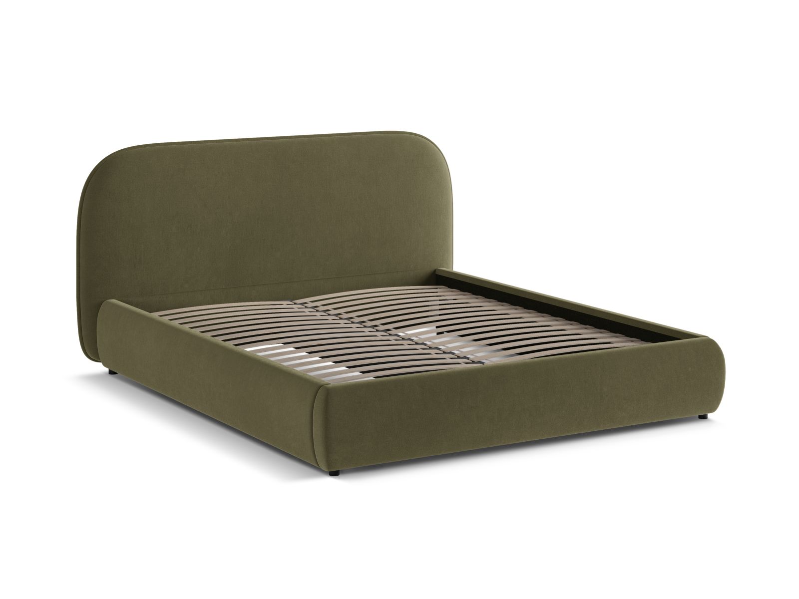 Velvet Storage Bed With Headboard, "Murada", 233x226x100