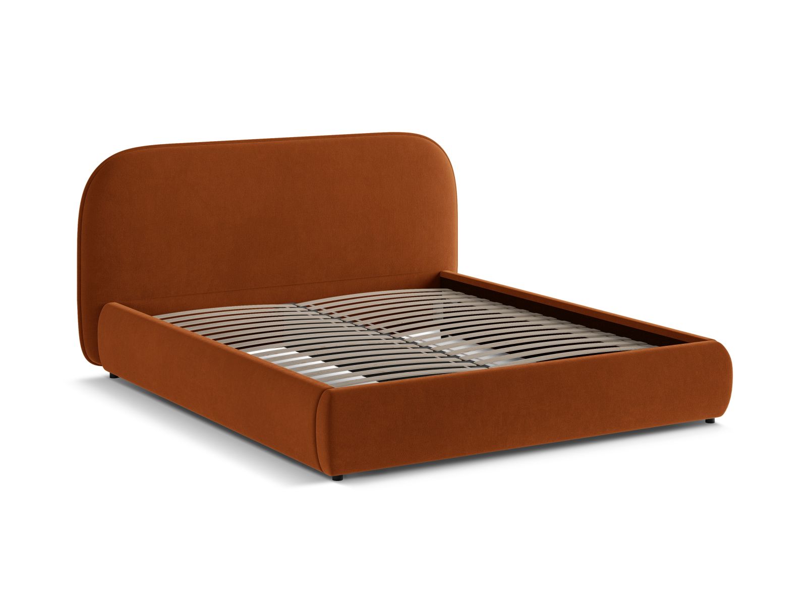 Velvet Storage Bed With Headboard, "Murada", 233x226x100