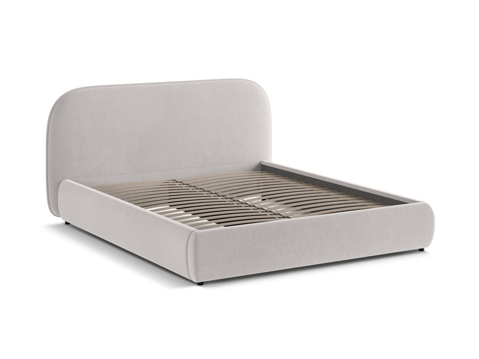 Velvet Storage Bed With Headboard, "Murada", 233x226x100