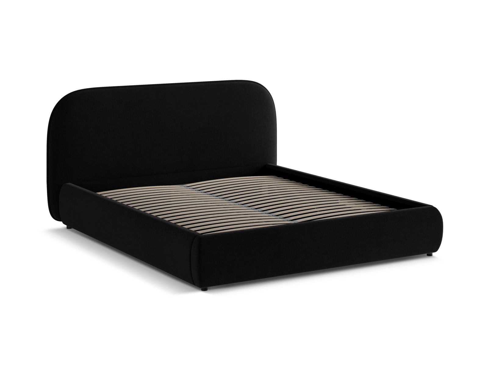 Velvet Storage Bed With Headboard, "Murada", 173x226x100