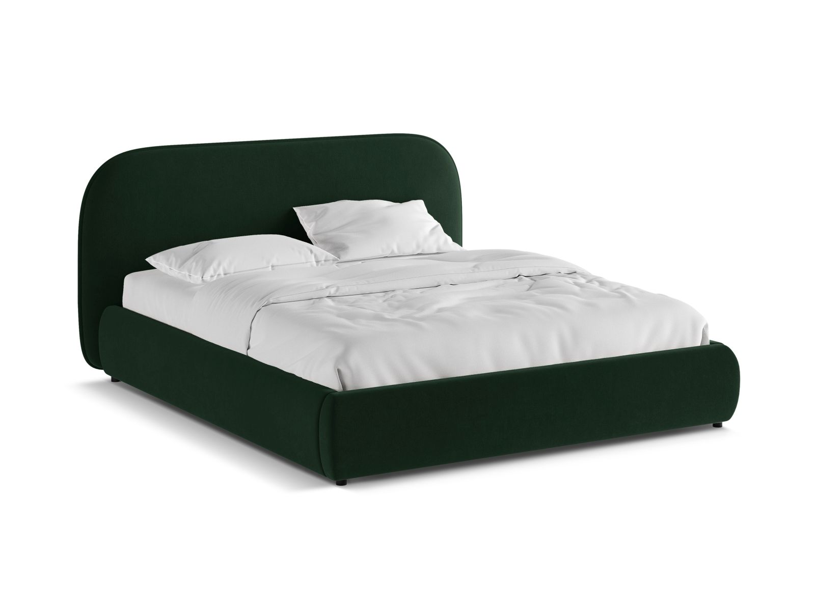 Velvet Storage Bed With Headboard, "Murada", 173x226x100