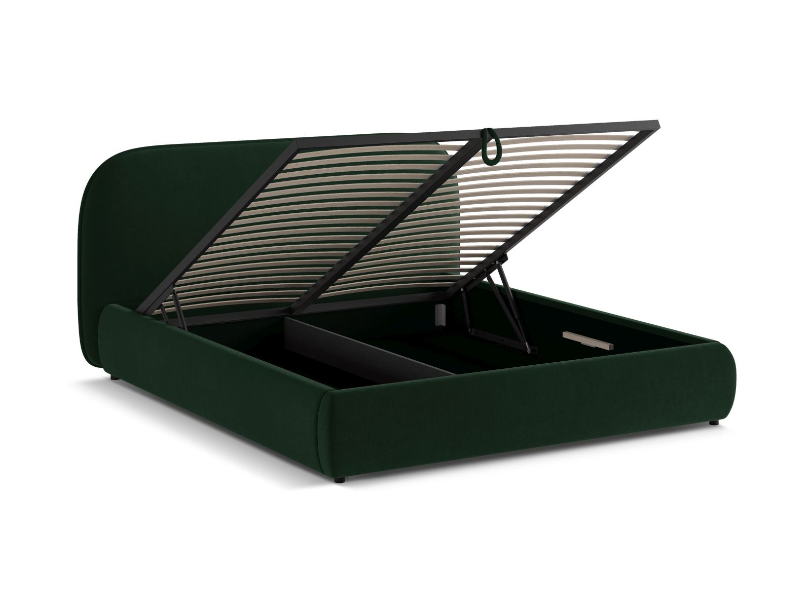 Velvet Storage Bed With Headboard, "Murada", 173x226x100