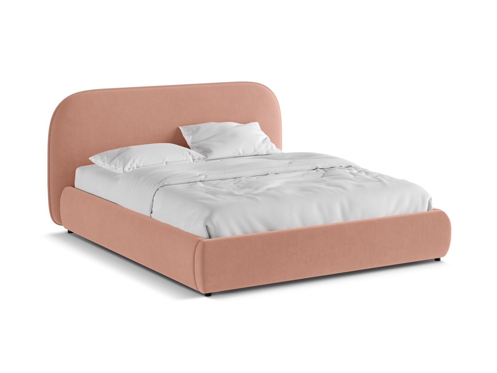 Velvet Storage Bed With Headboard, "Murada", 193x226x100