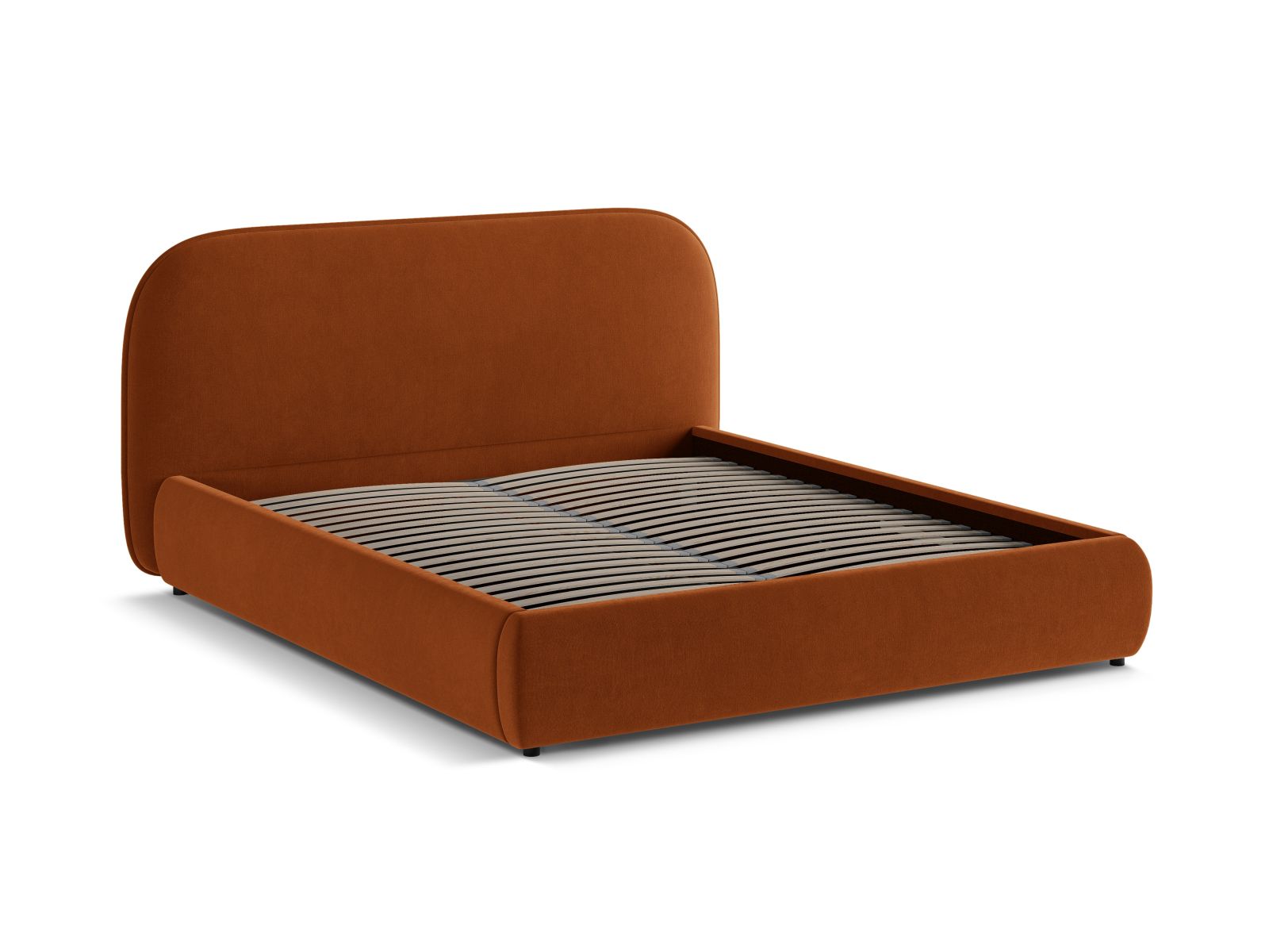 Velvet Storage Bed With Headboard, "Murada", 193x226x100