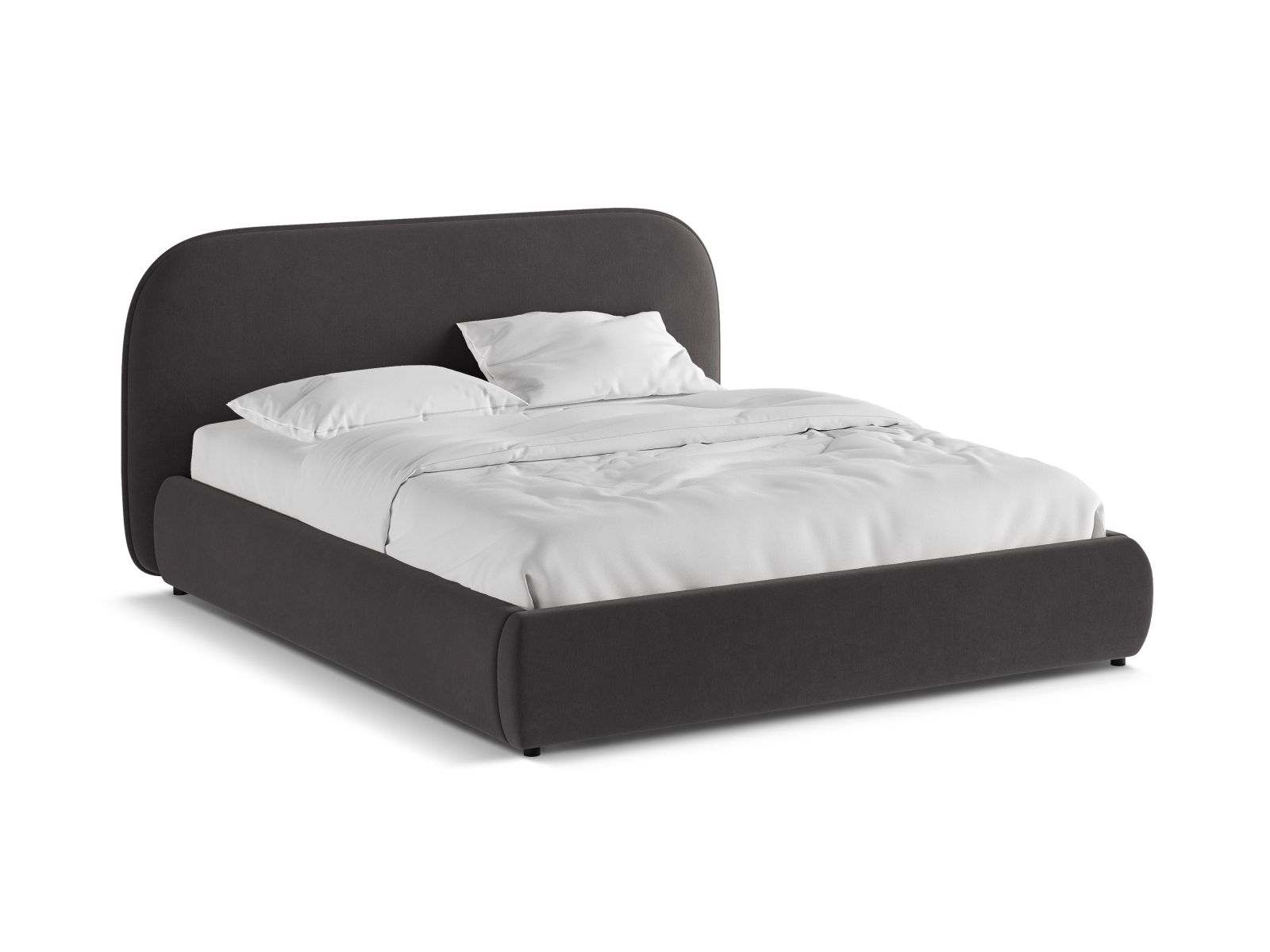 Velvet Storage Bed With Headboard, "Murada", 193x226x100