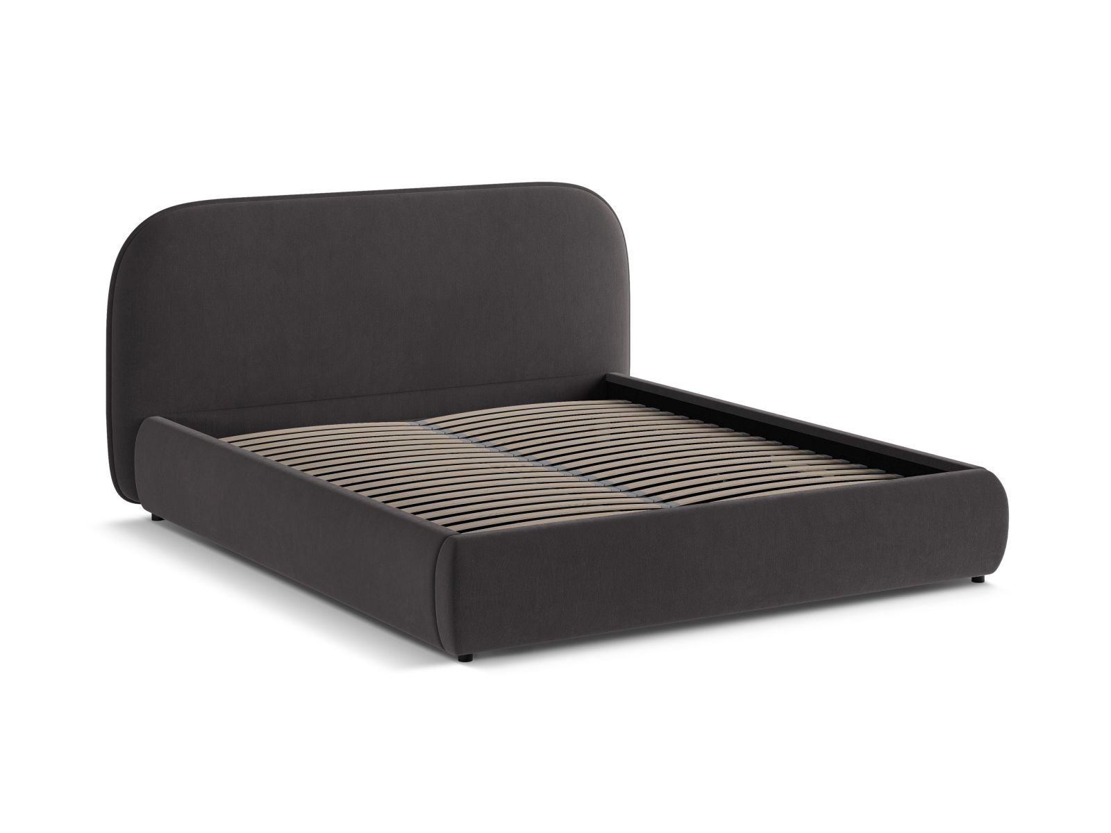 Velvet Storage Bed With Headboard, "Murada", 193x226x100
