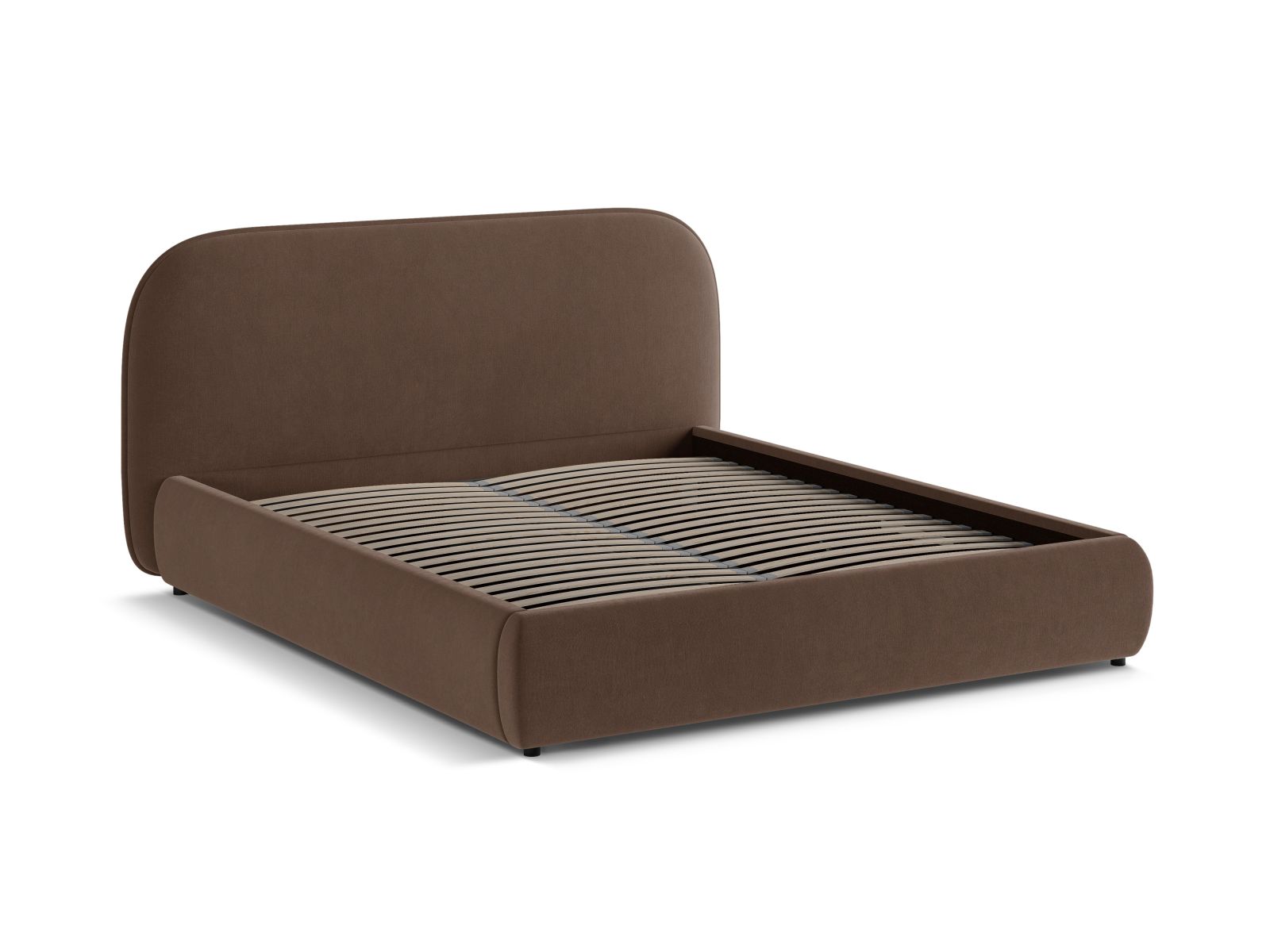 Velvet Storage Bed With Headboard, "Murada", 213x226x100