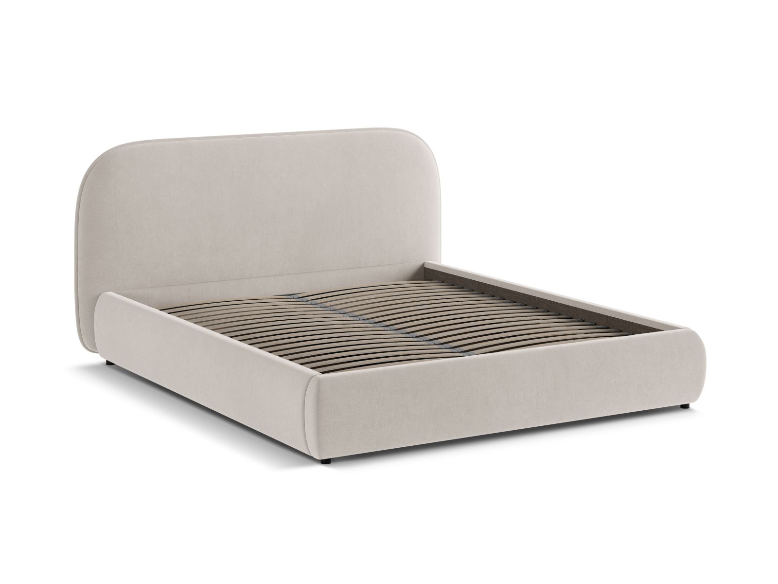 Velvet Storage Bed With Headboard, "Murada", 233x226x100