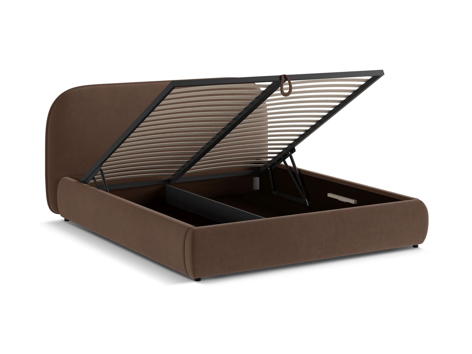 Velvet Storage Bed With Headboard, "Murada", 233x226x100