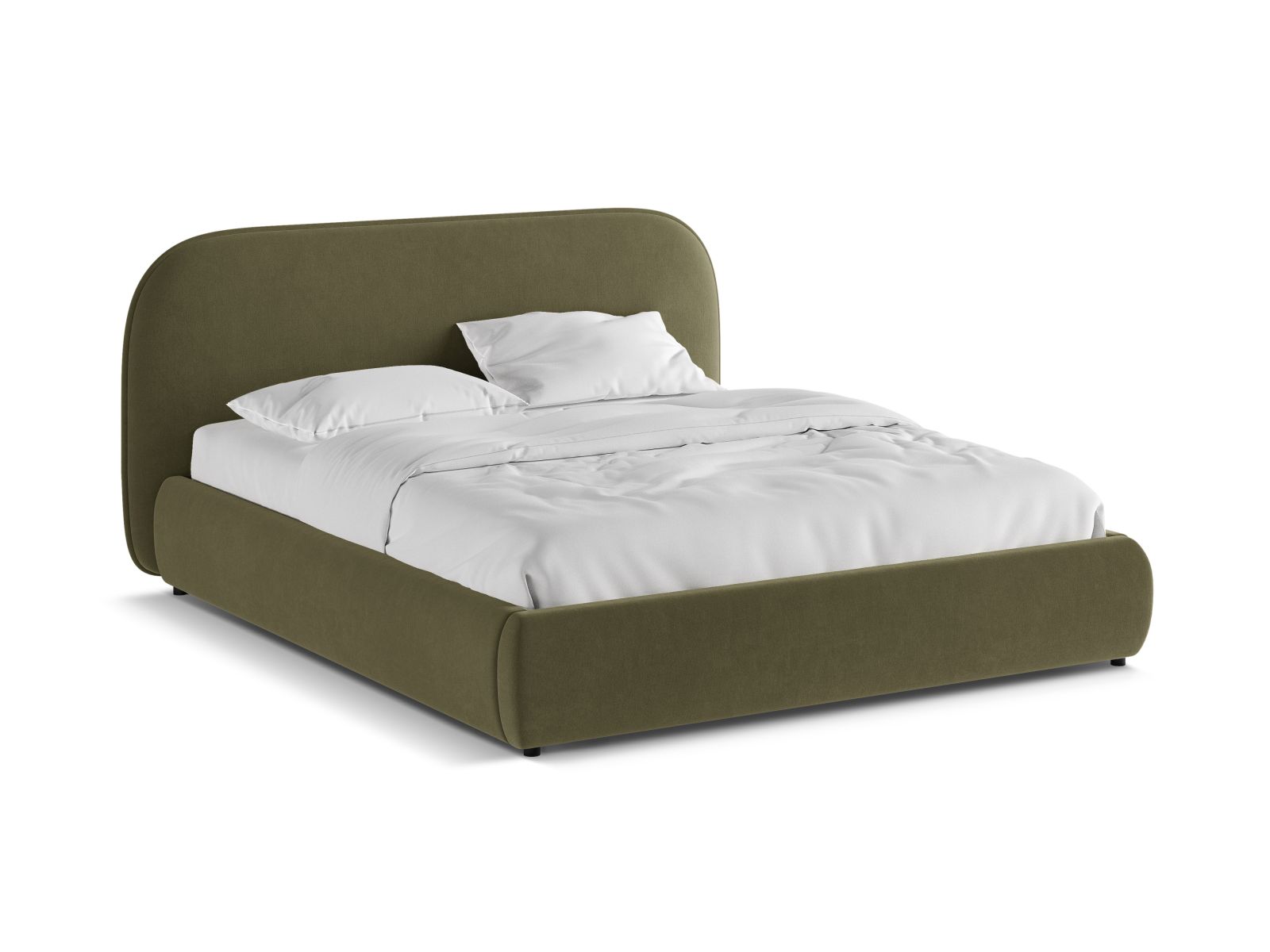 Velvet Storage Bed With Headboard, "Murada", 233x226x100