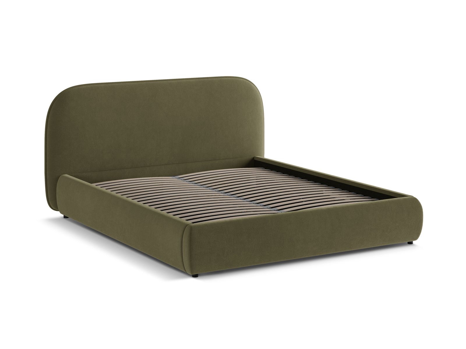 Velvet Storage Bed With Headboard, "Murada", 233x226x100