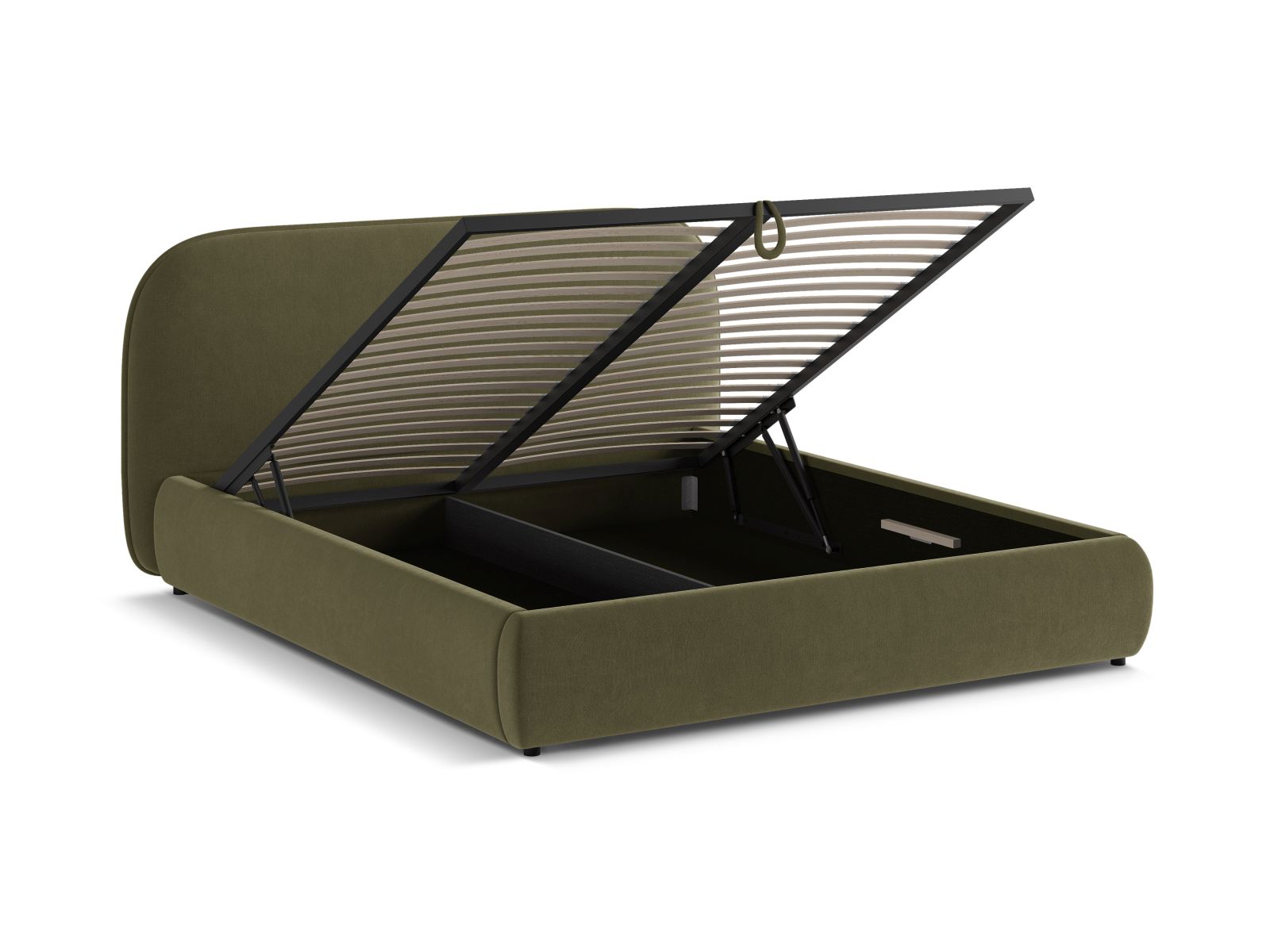 Velvet Storage Bed With Headboard, "Murada", 233x226x100