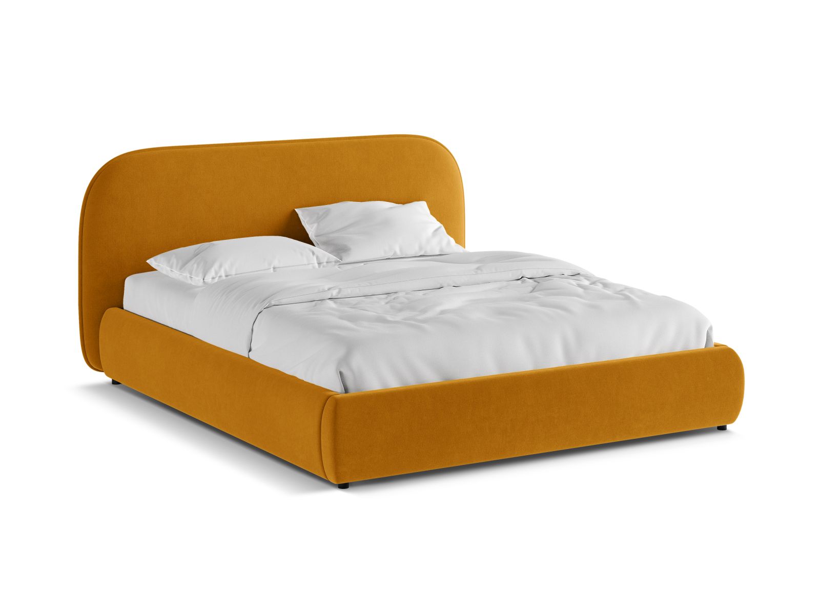 Velvet Storage Bed With Headboard, "Murada", 233x226x100
