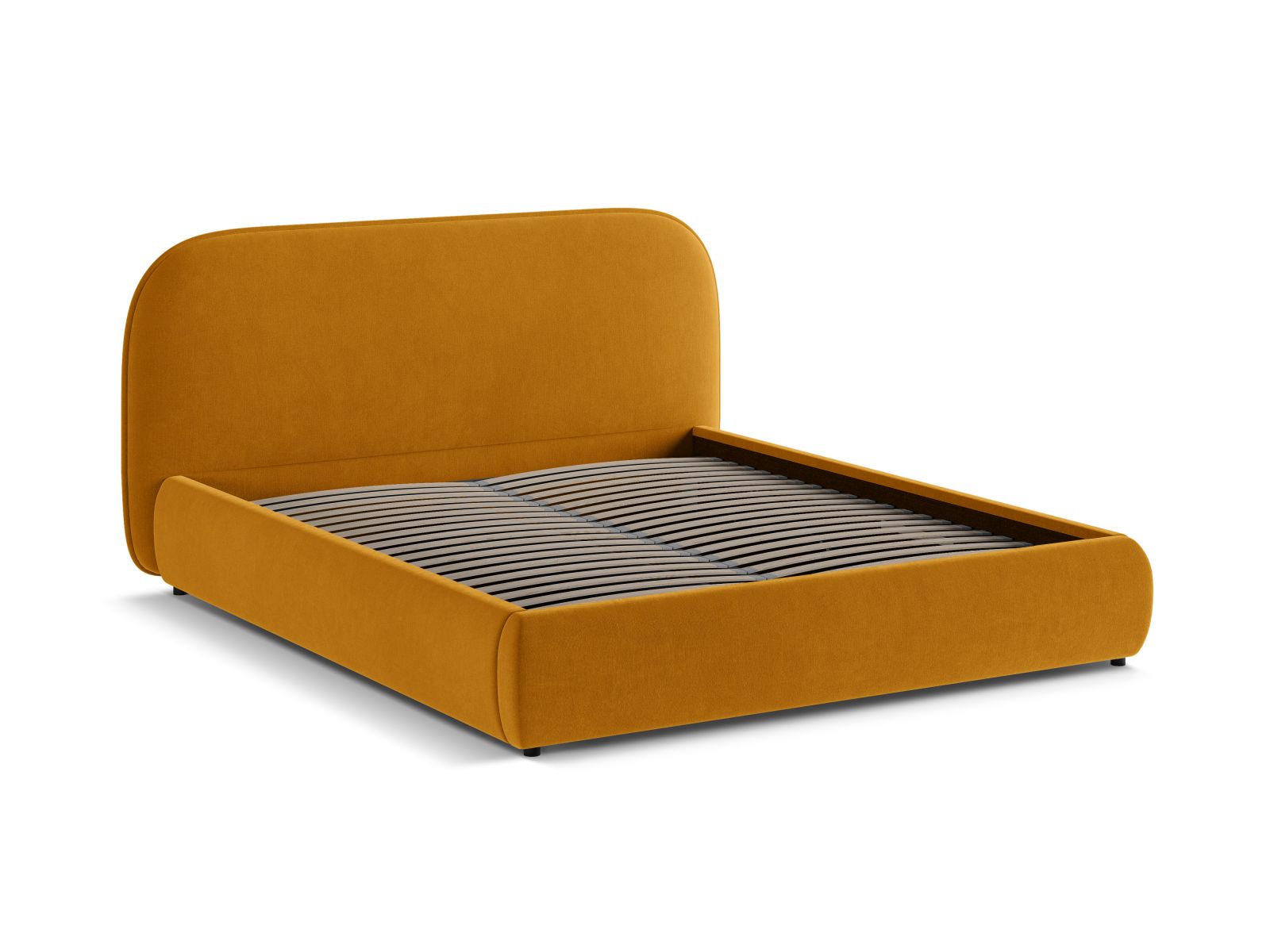 Velvet Storage Bed With Headboard, "Murada", 233x226x100